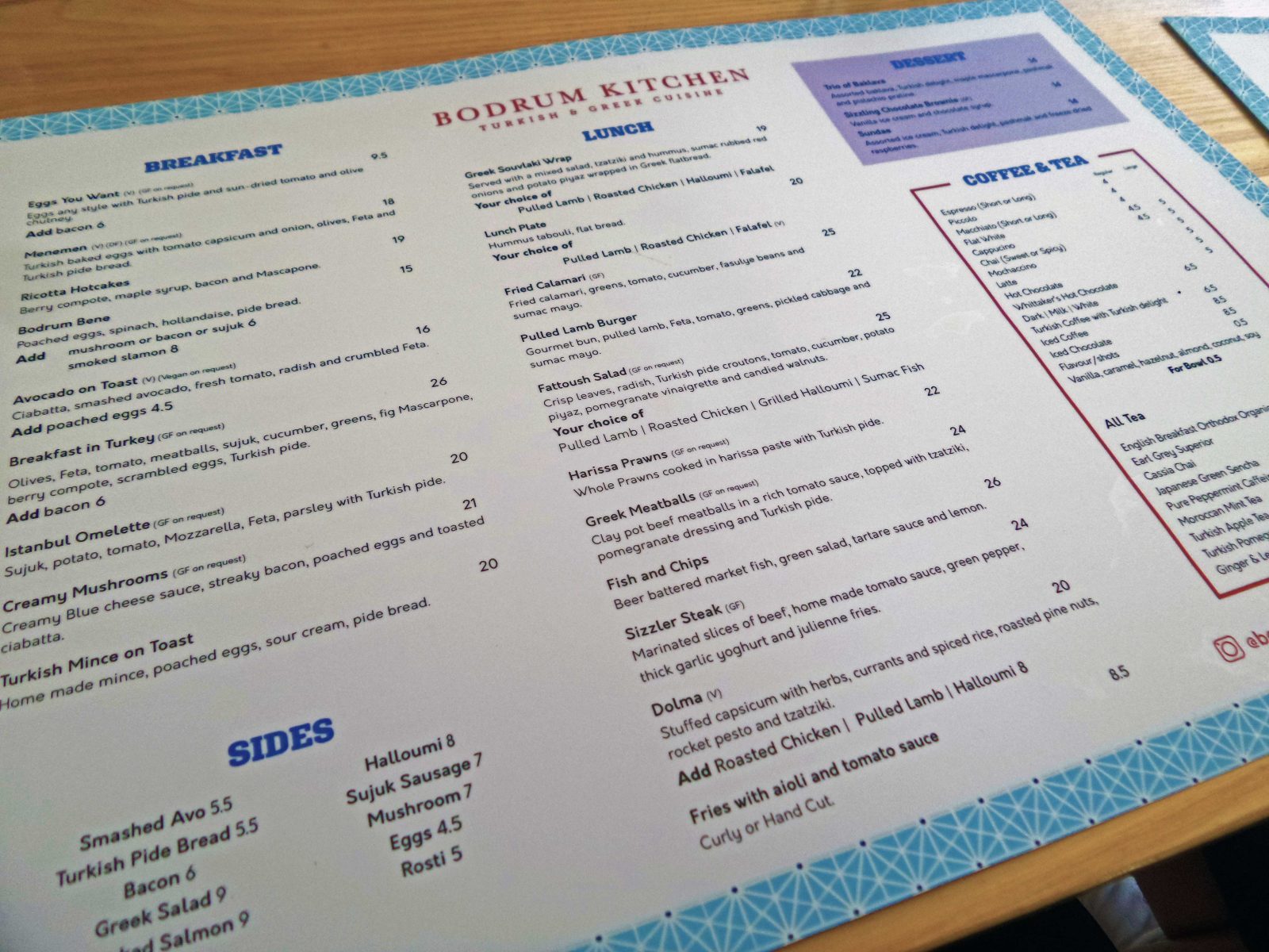 Bodrum Kitchen Menu